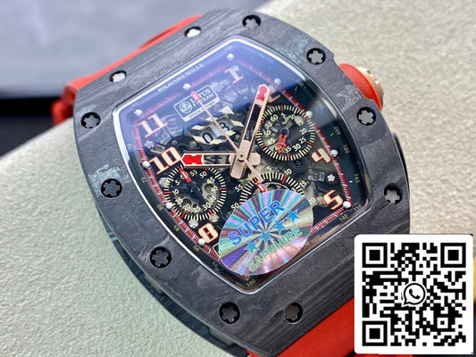 Richard Mille RM011 1:1 Best Edition KV Fabbrica V3 Red Rubber cinturino