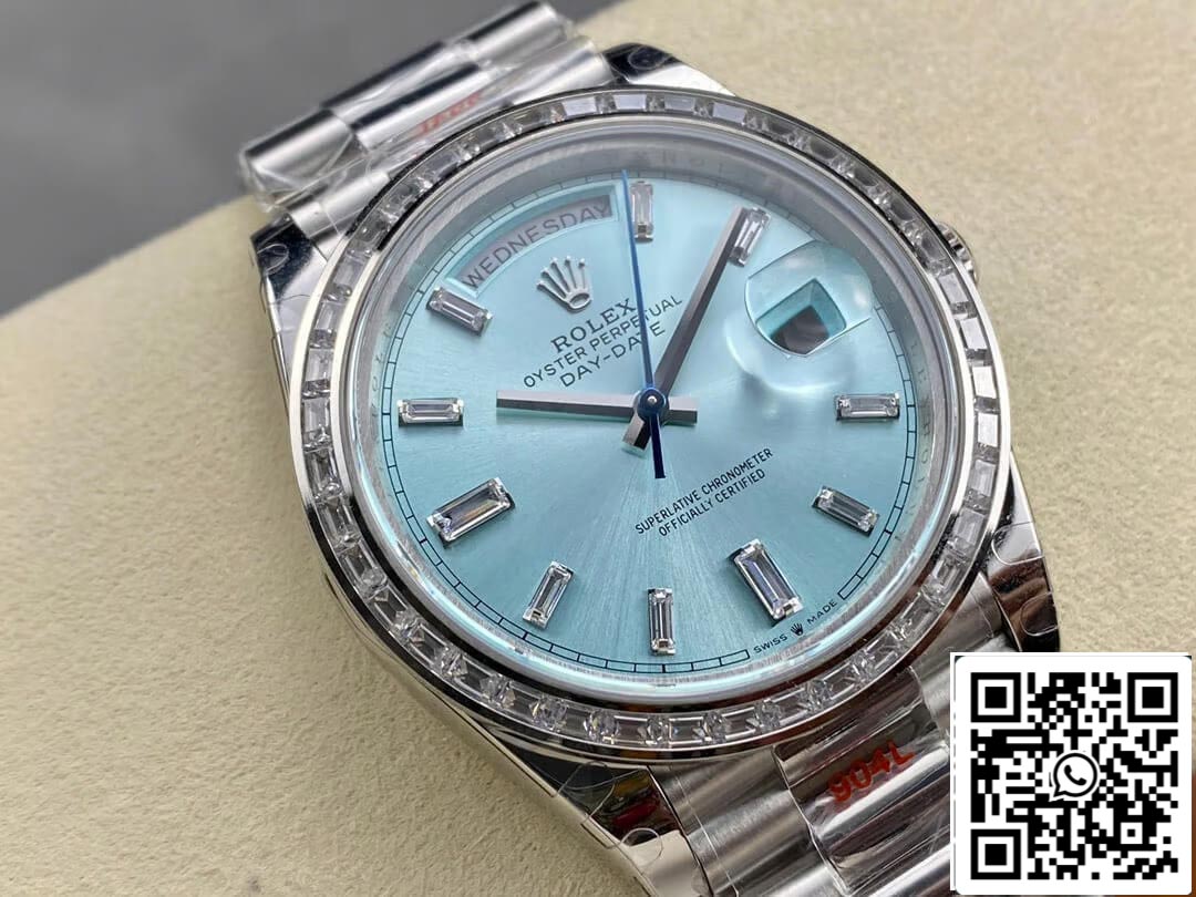 Rolex Day Date M228396TBR-0002 1:1 edição melhor GM Fabbrica Ice quadrante azul