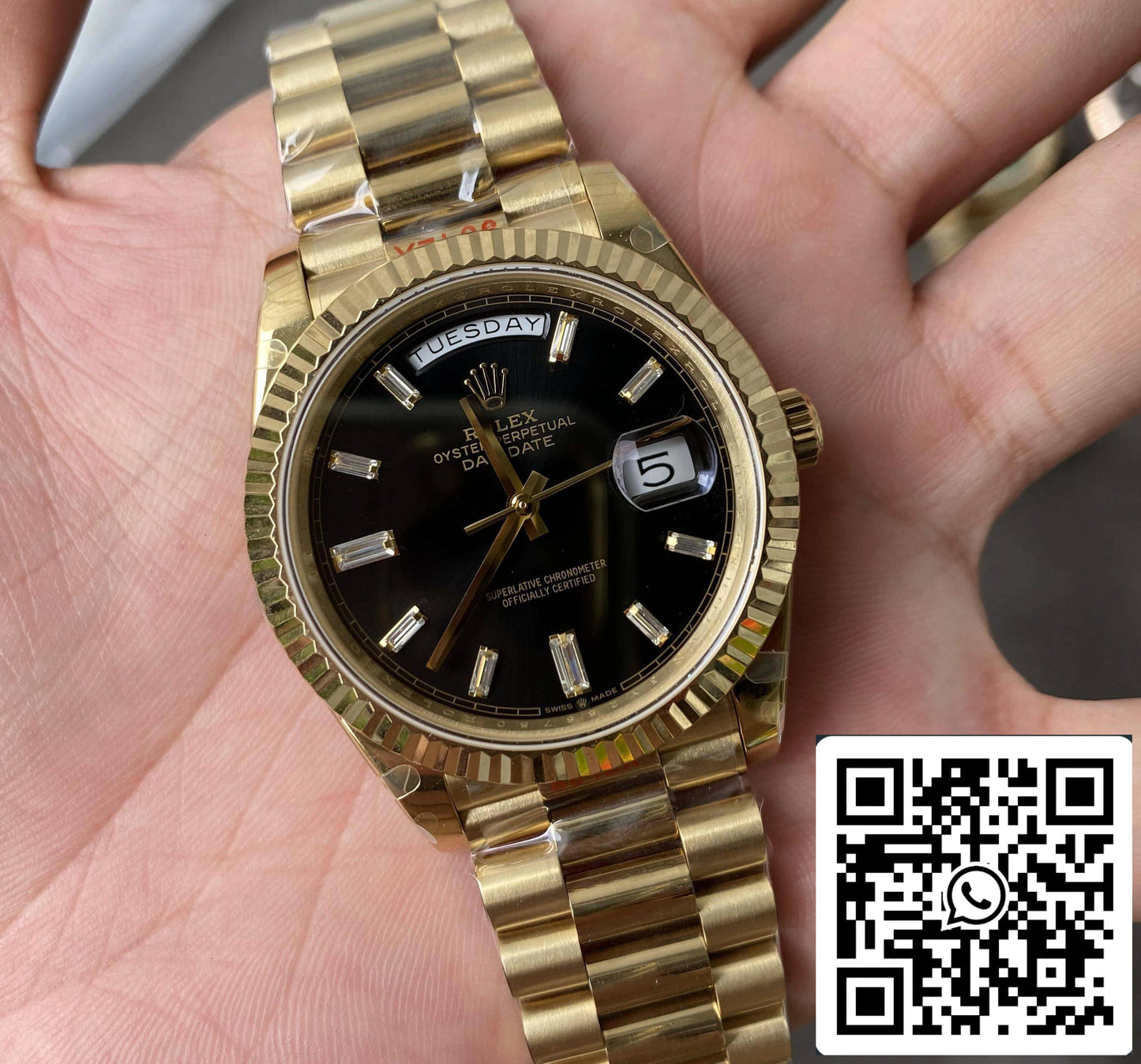 Rolex Day Date M228238-0004 1:1 edição melhor GM Fabbrica V2 quadrante preto