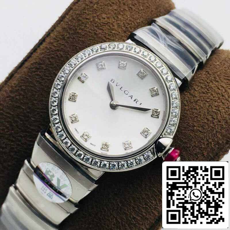 Bvlgari LVCEA 1:1 edizione migliore BV Fabbrica Cuadrante blanco engastado con diamantes