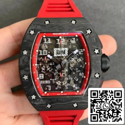 Richard Mille RM-011 1:1 Best Edition KV Fabbrica V2 Black Forged Carbon Case