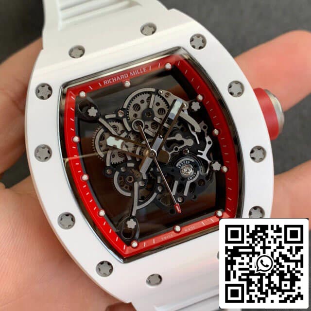 Richard Mille RM055 1:1 Best Edition KV Fabbrica V2 Cinturón de caucho cerámico