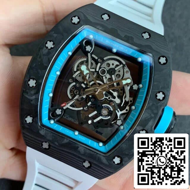 Cinturón de goma de fibra de carbono Richard Mille RM055 1:1 Best Edition KV Fabbrica V2
