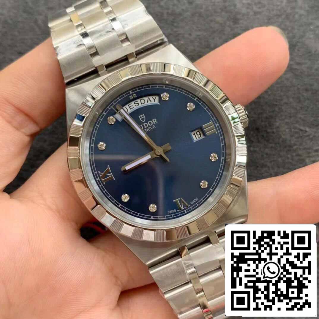 réplica Tudor Royal M28600-0006 Melhor Edição 1:1 V7 Fabbrica Mostrador Azul