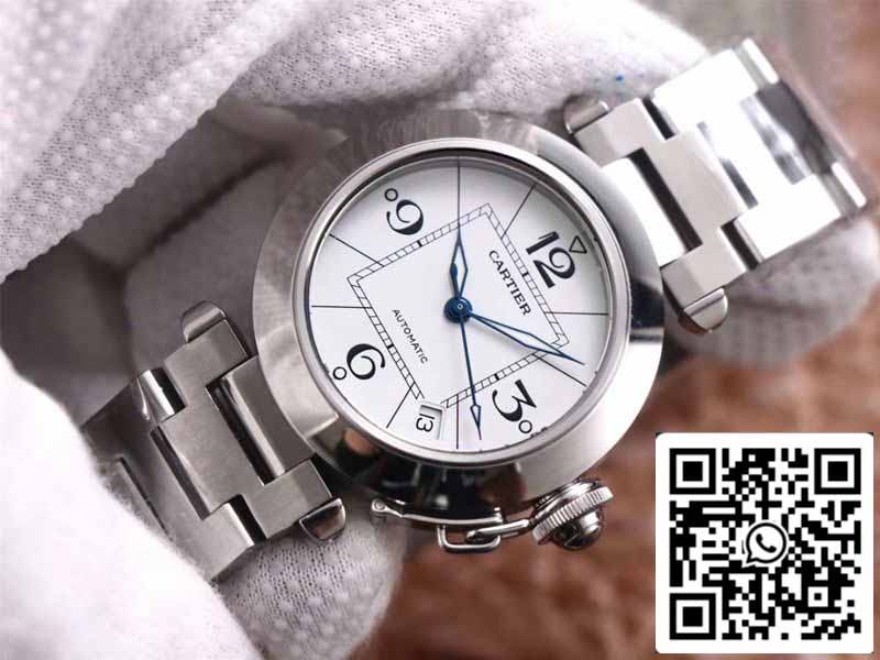 Cartier Pasha W31074M7 1:1 Best Edition V9 Fabbrica White Dial Swiss Cal.049