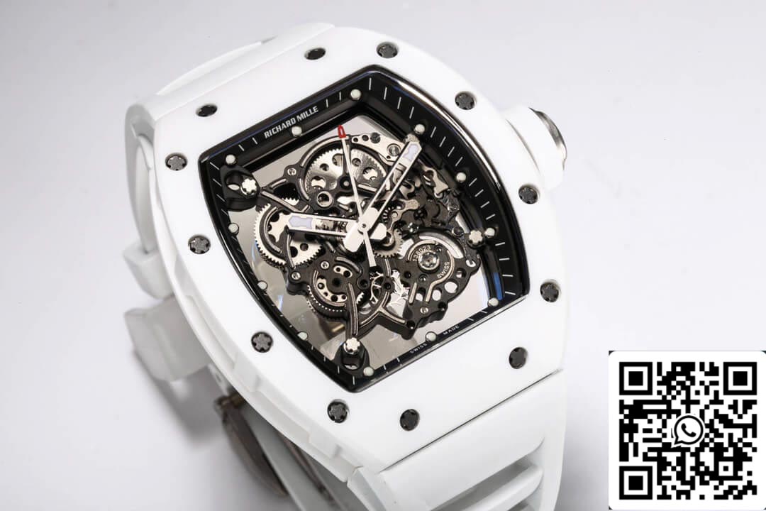 Richard Mille RM-055 1:1 edizione migliore BBR Fabbrica V2 Bianco ceramica Cassa