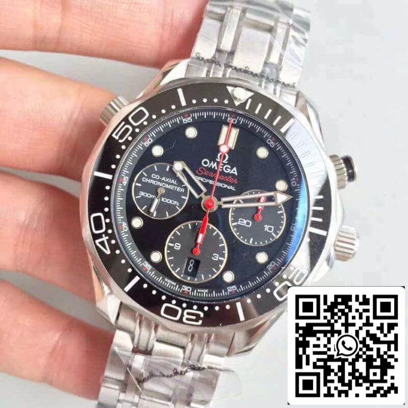 Omega Seamaster Diver 300M Chronograph 212.30.44.50.01.001 Mechanical Watches 1:1 Best Edition Swiss ETA7753 Black Dial