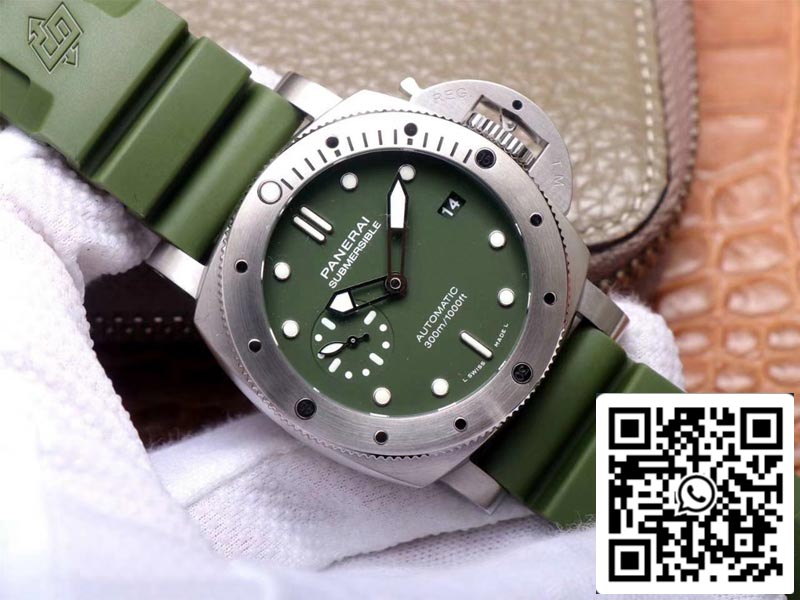 Panerai Submersible PAM01055 1:1 edizione migliore VS Fabbrica quadrante verde Swiss P9000