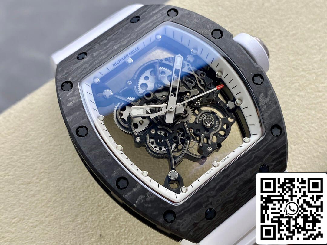 Richard Mille RM-055 1:1 edizione migliore BBR Fabbrica Bianco cinturino