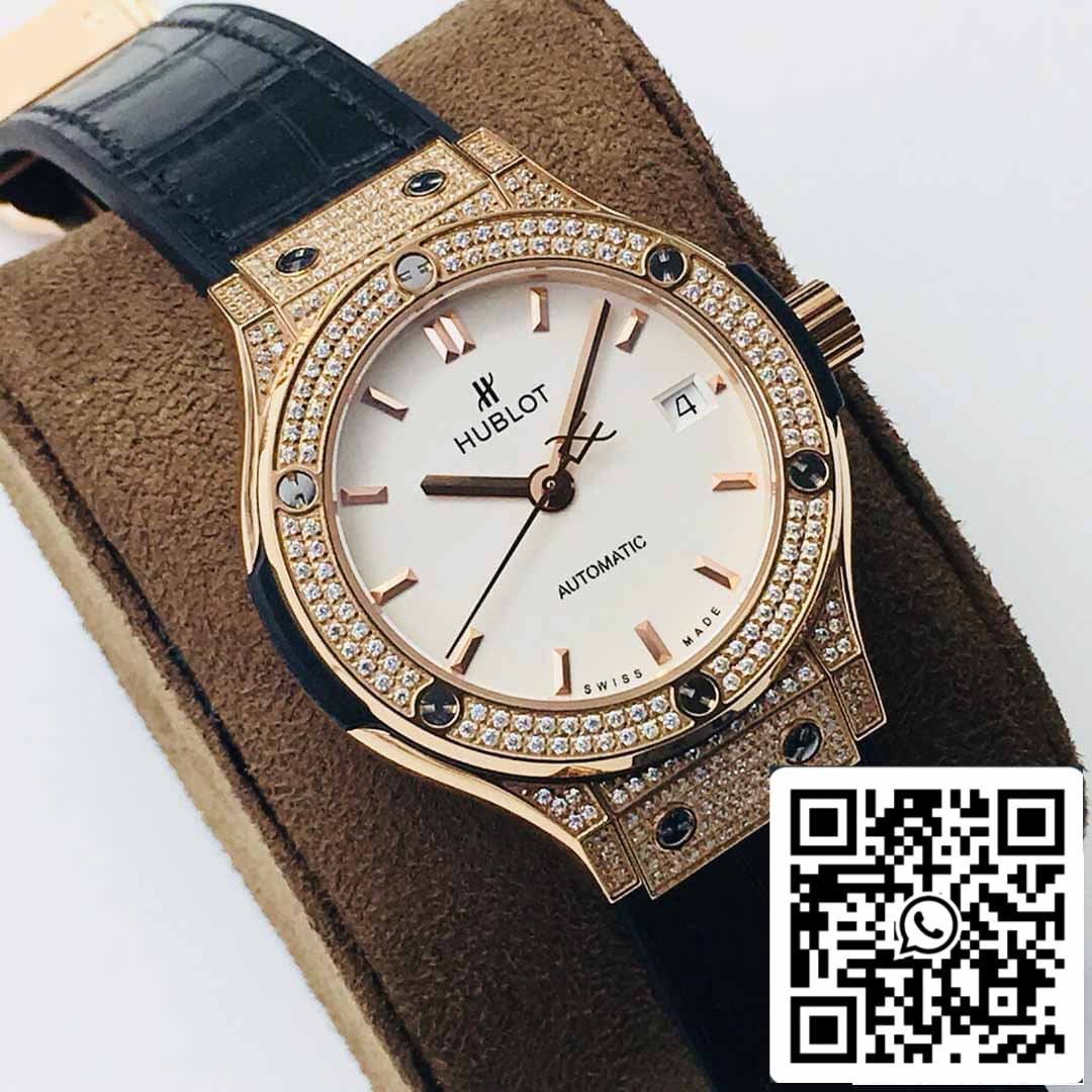 Hublot Classic Fusion 38MM 1:1 edizione migliore HB Fabbrica Diamond quadrante bianco