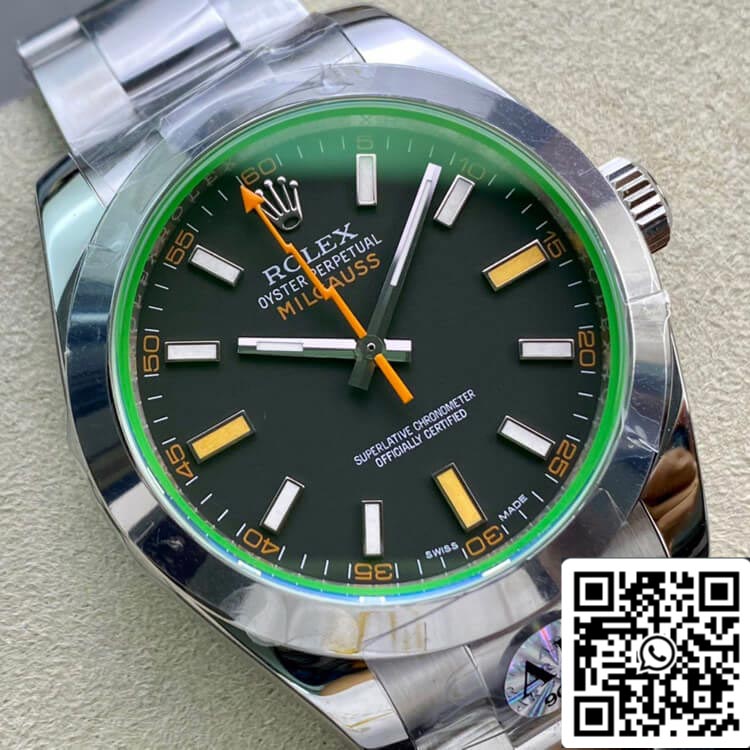 Rolex Milgauss 116400GV AR Fabbrica 1:1 edizione migliore Swiss ETA3131 quadrante nero