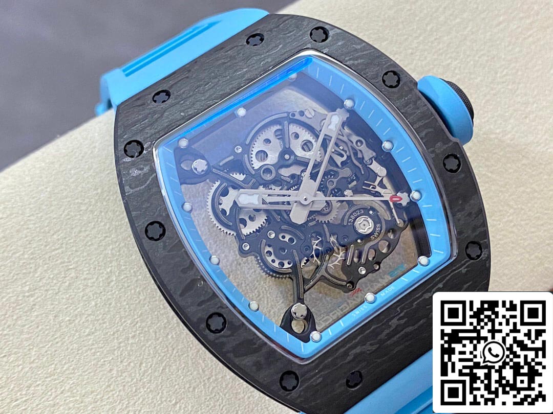 Richard Mille RM-055 1:1 edizione migliore BBR Fabbrica Blu cinturino