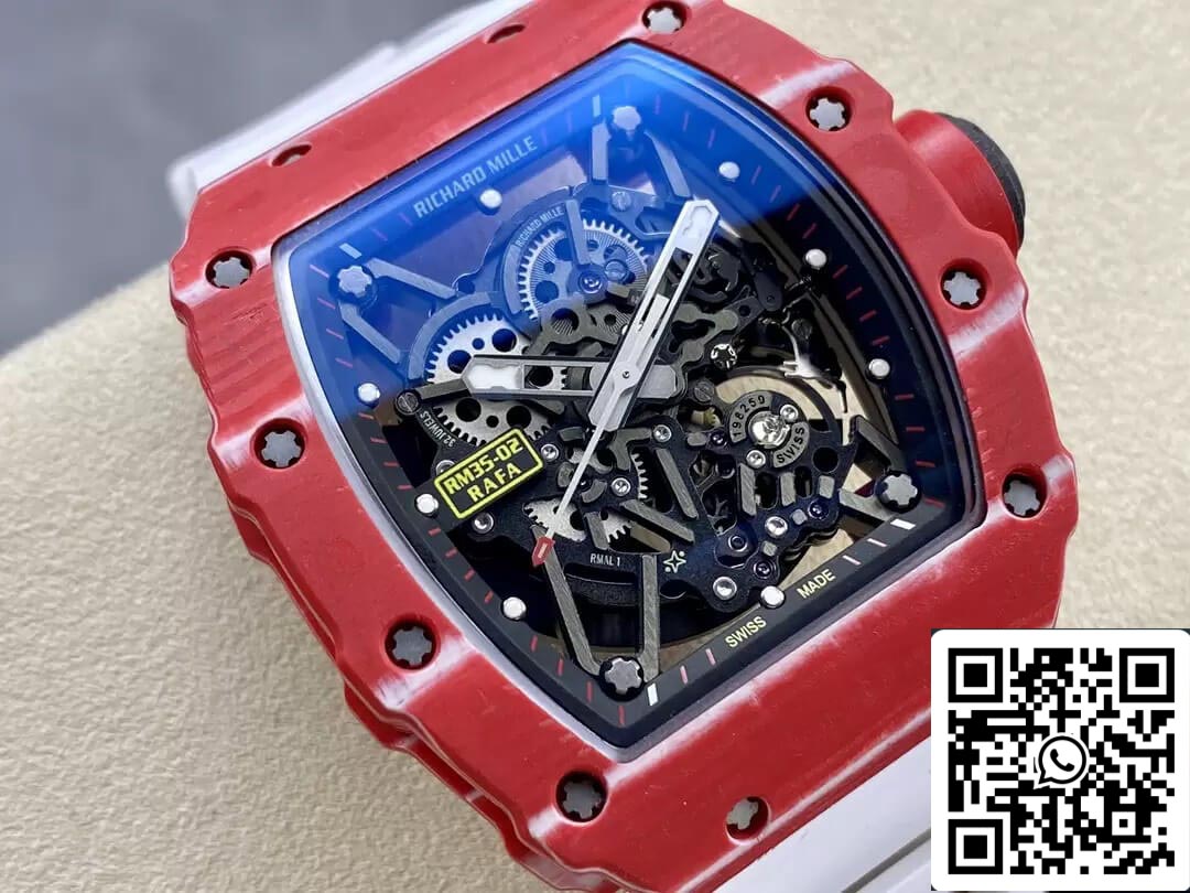 Richard Mille RM35-02 1:1 Best Edition T+ Fabbrica NTPT Carbon Fiber White cinturino