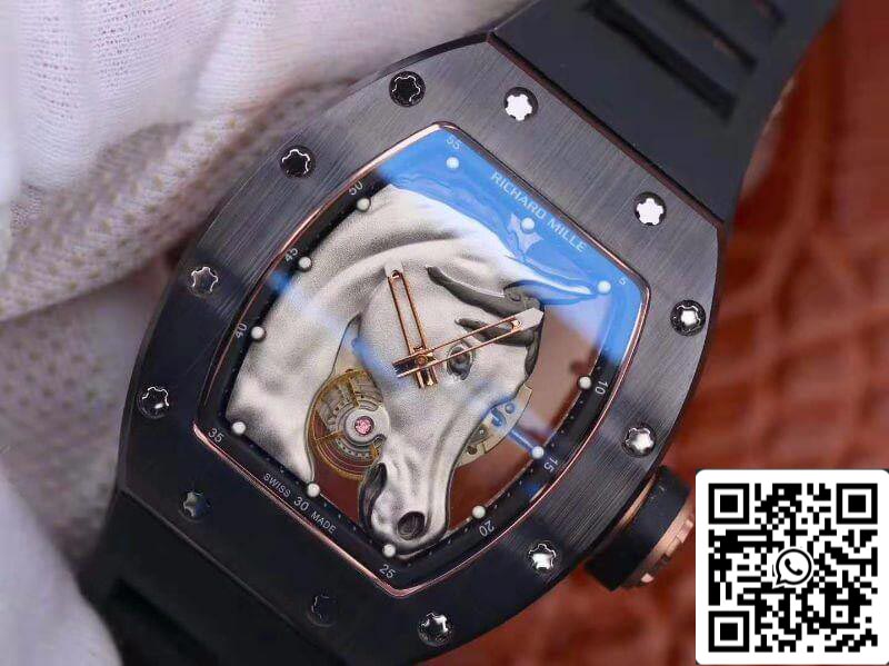Richard Mille Polo Club Saint Tropez RM52-02 KV Fabbrica 1:1 Best Edition Swiss ETA8215 Silver Horse Dial