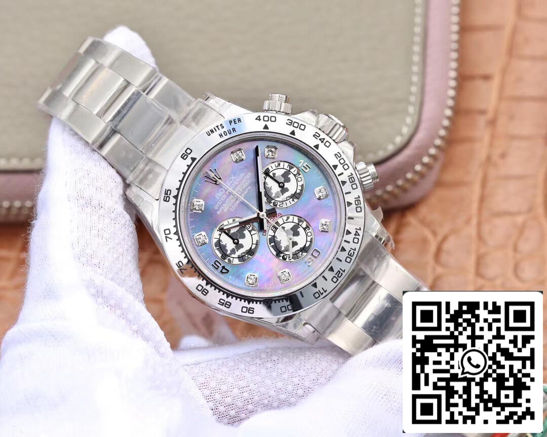 Rolex Daytona Cosmograph 116509-0064 1:1 edição melhor JH Fabbrica mostrador Fritillaria em ouro branco 18K