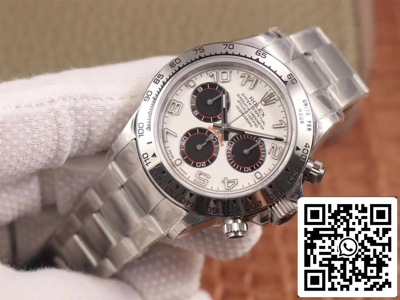 Rolex Daytona Cosmograph 116509 1:1 edição melhor JH Fabbrica ouro branco 18K