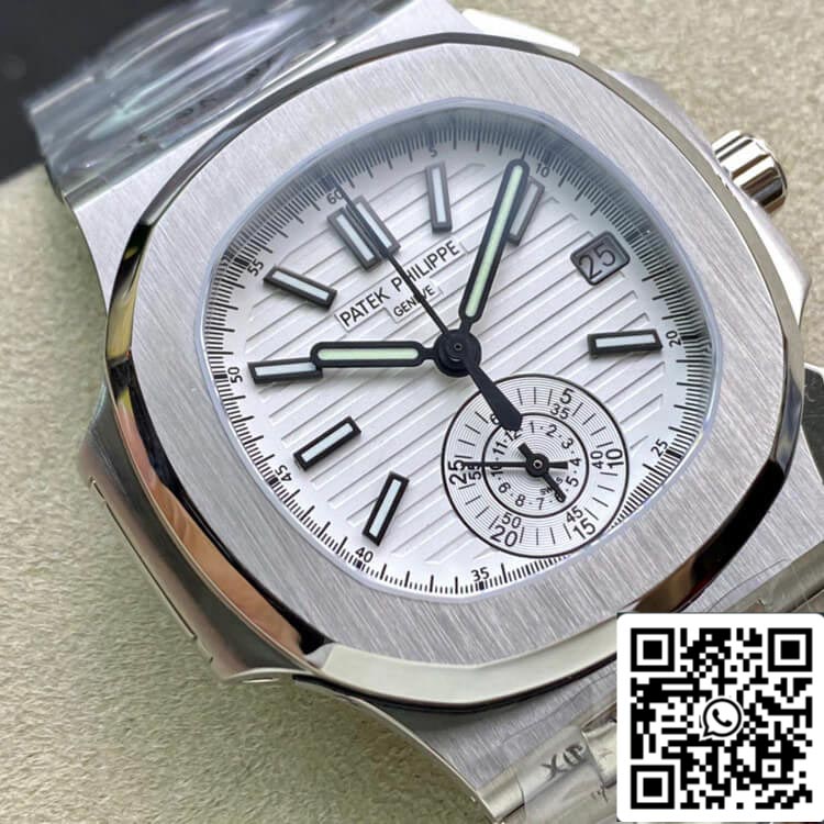 Patek Philippe Nautilus 5980/1A-019 1:1 edizione migliore 3K Fabbrica V2 quadrante bianco