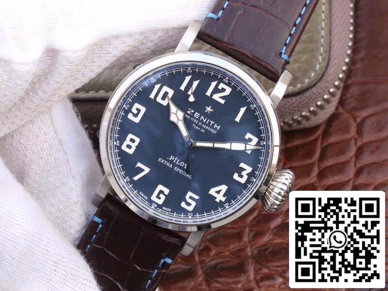 Zenith Pilot Type 20 Extra Special XF Fabbrica 1:1 Best Edition Swiss ETA2824 Esfera y agujas azules superluminosas