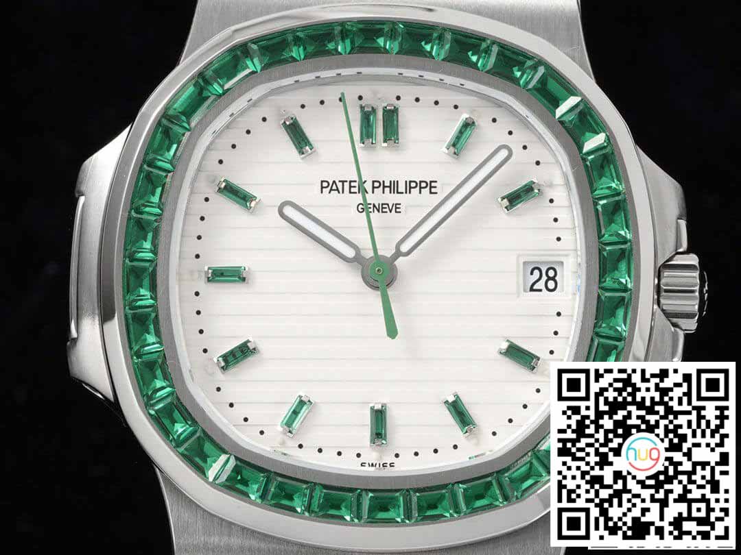 Patek Philippe Nautilus 5711 1:1 edizione migliore GR Fabbrica Diamond-Set quadrante bianco