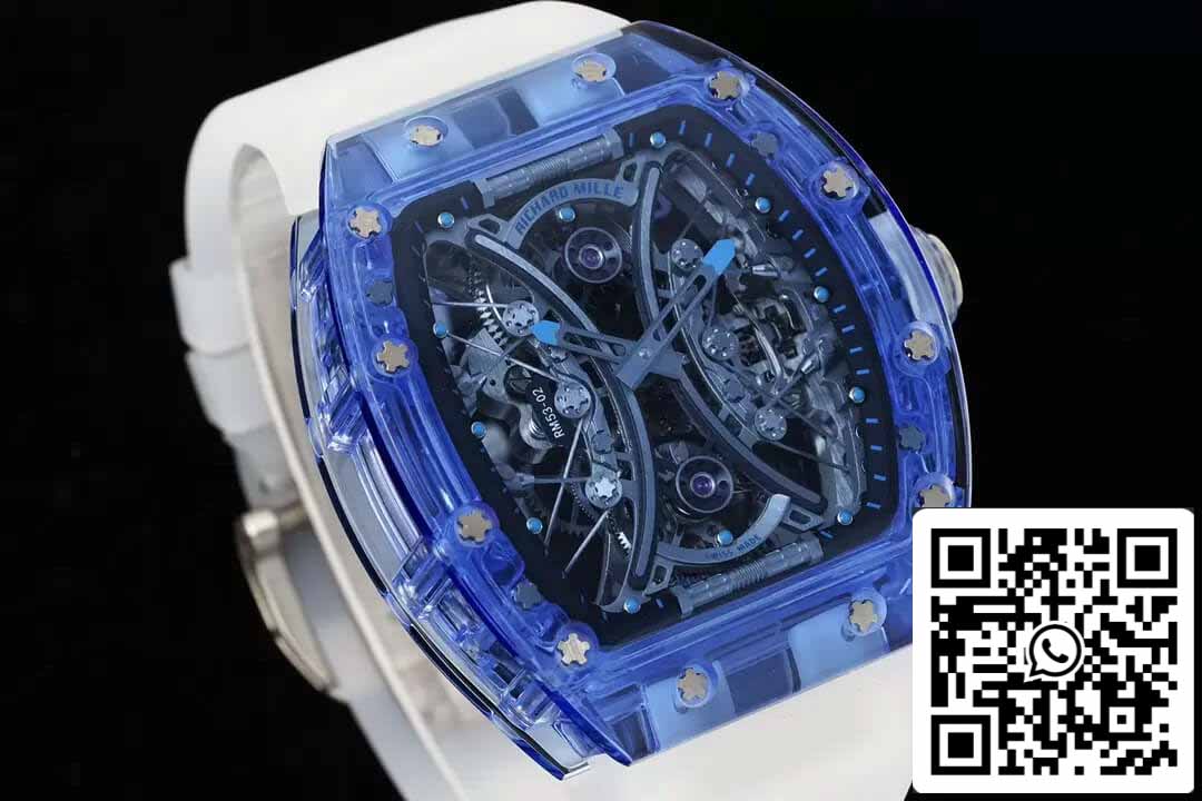 Richard Mille RM053-02 Tourbillon 1:1 Best Edition RM Fabbrica Blue Transparent Case