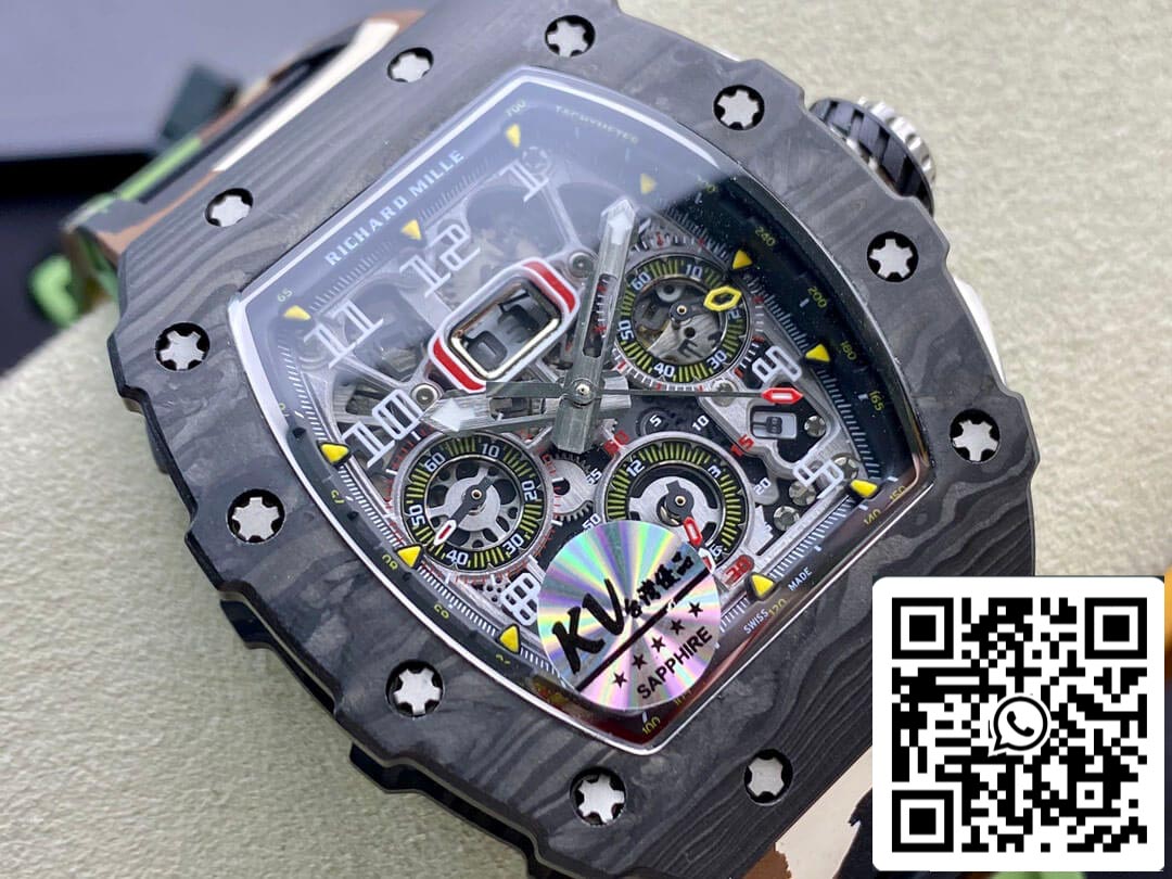 Richard Mille RM-011 1:1 Best Edition KV Fabbrica V2 Carbon Fiber Camo cinturino
