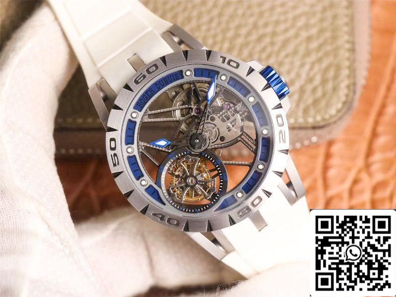 Roger Dubuis Excalibur RDDBEX0622 Tourbillon JB Fabbrica 1:1 edição melhor Blue Hollow Dial Swiss RD505SQ