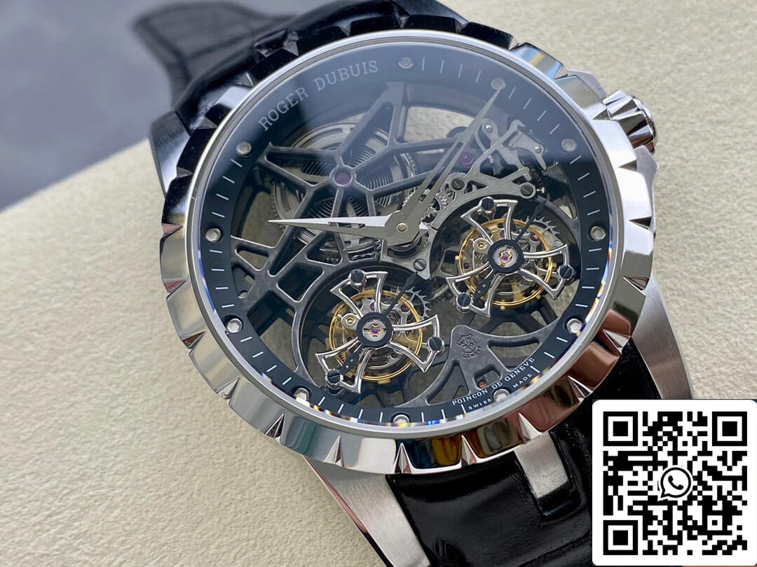 Roger Dubuis Excalibur RDDBEX0396 1:1 edizione migliore YS Fabbrica Skeleton Double Tourbillon Dial