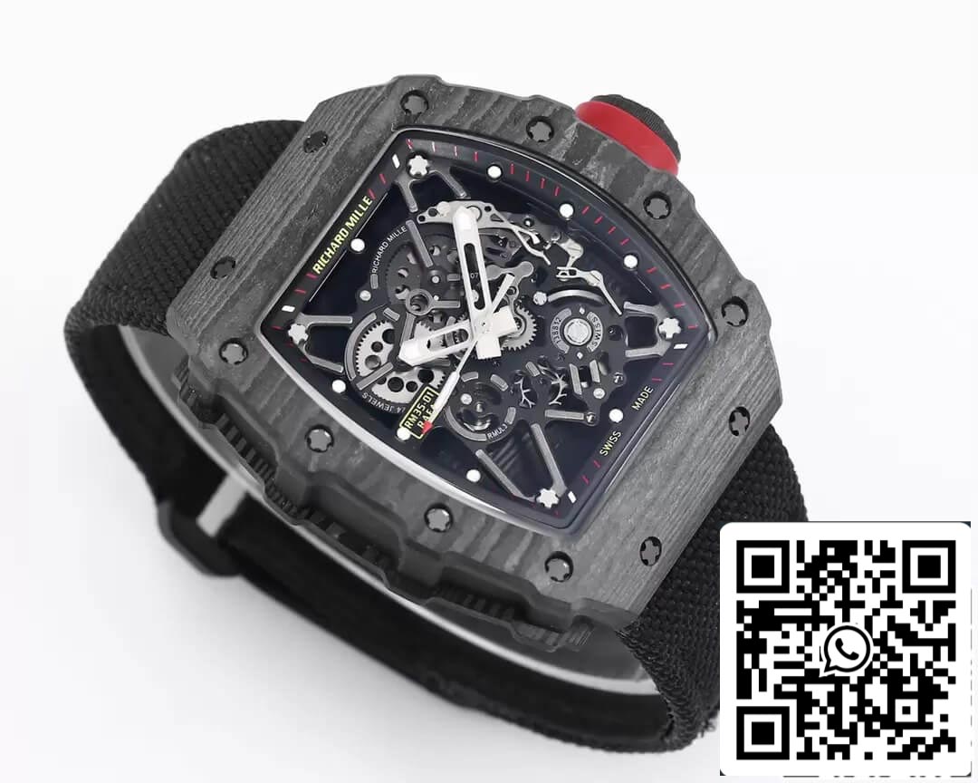 Richard Mille RM35-01 1:1 edizione migliore BBR Fabbrica Nero fibra di carbonio Cassa