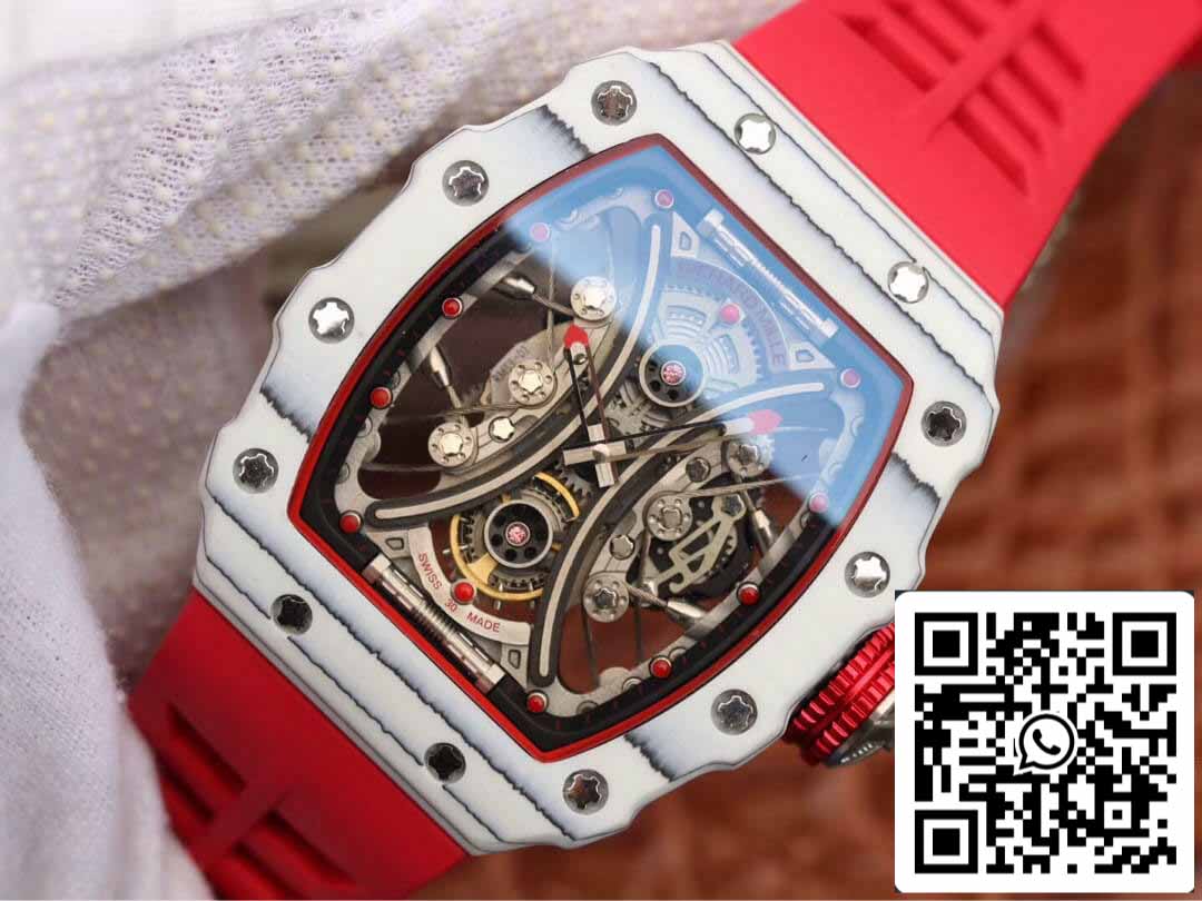 Richard Mille RM53-01 1:1 Best Edition KV Fabbrica TPT Carbon Fiber Red cinturino