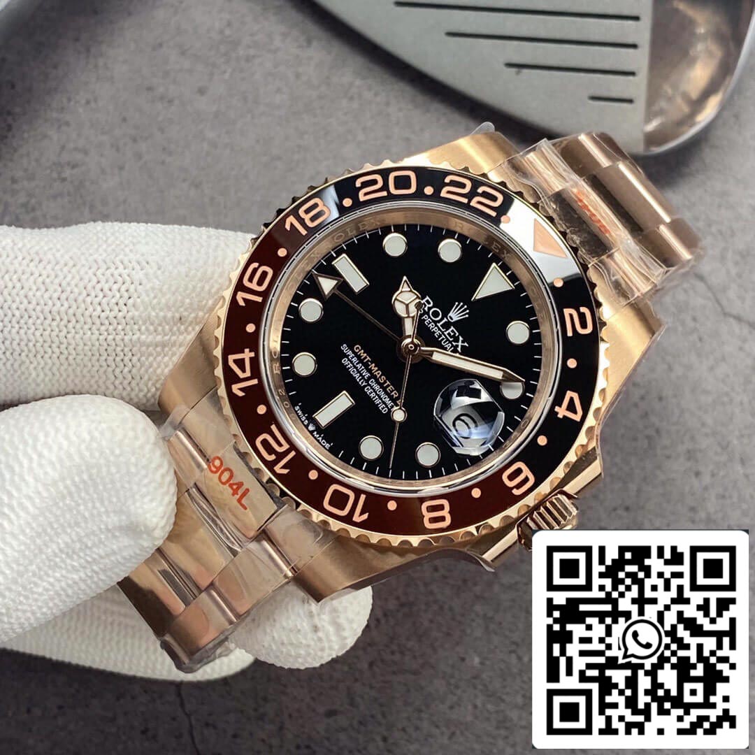 Rolex GMT Master II 126715CHNR-0001 1:1 edizione migliore GM Fabbrica Rosa Oro