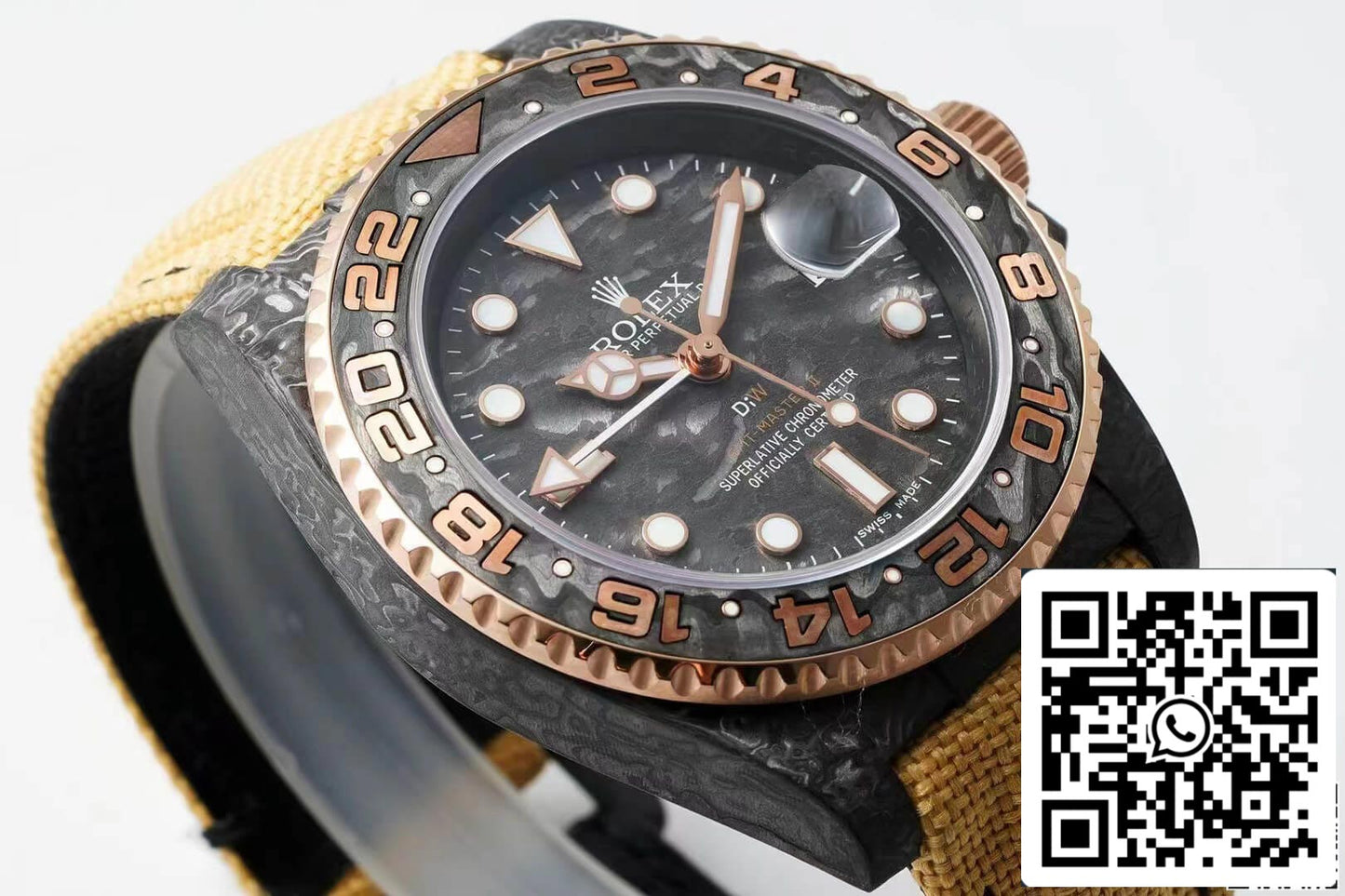 Rolex GMT-MASTER II Diw 1:1 edizione migliore Brown Fabric cinturino