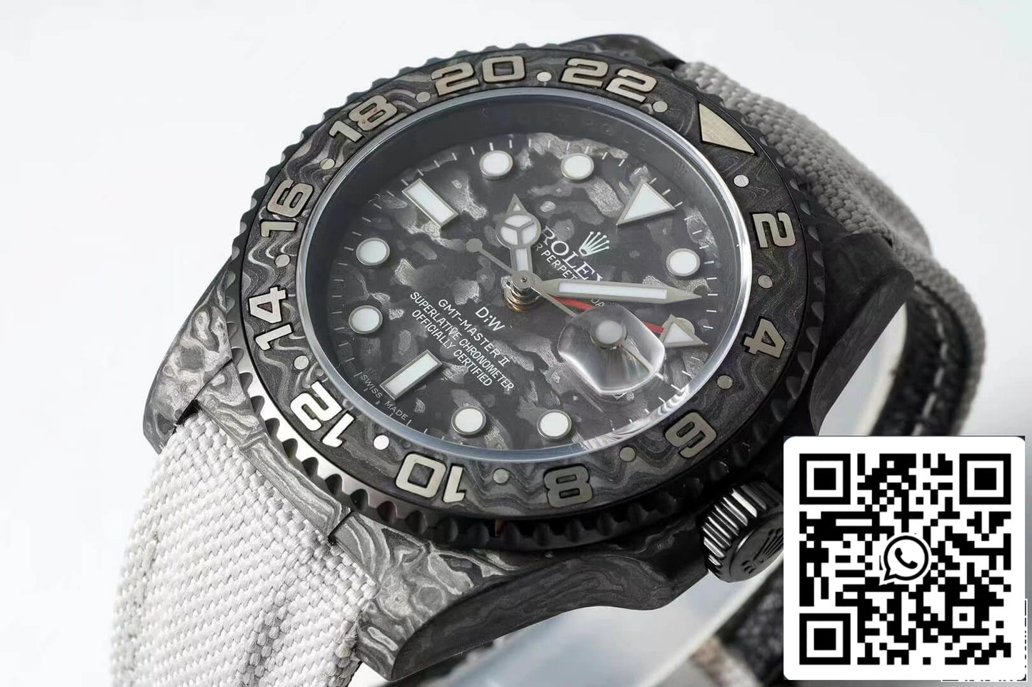 Rolex GMT-MASTER II Diw 1:1 edizione migliore fibra di carbonio Fabric cinturino