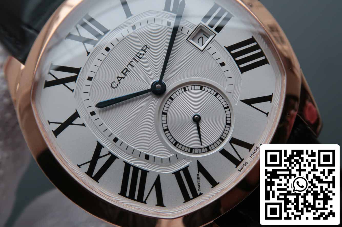 Drive De Cartier WGNM0003 1:1 Best Edition V6 Fabbrica Rose Gold Silver Dial
