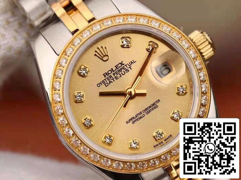 Rolex Lady Datejust 28MM 1:1 Best Edition Swiss NH05 movimento Plating 18K Gold Dial