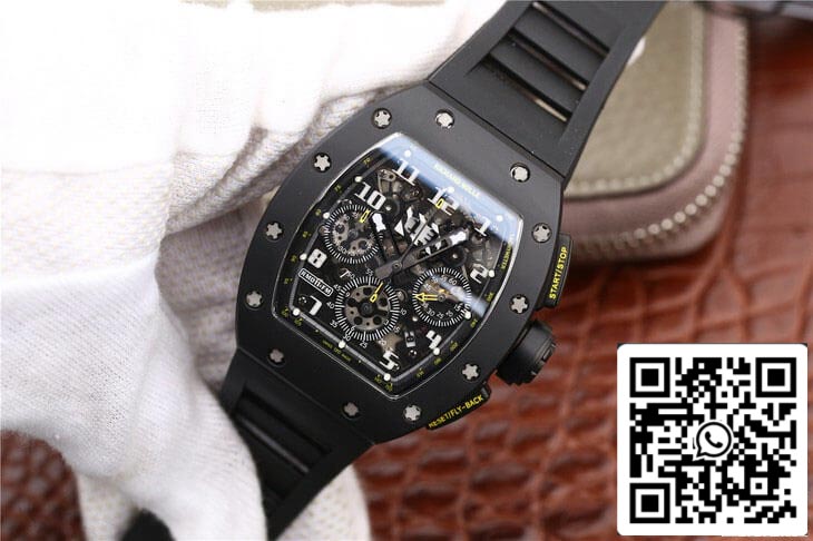 Richard Mille RM-011 1:1 Best Edition KV Fabbrica Black cinturino