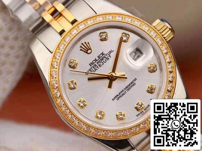 Rolex Lady Datejust 28MM 1:1 Best Edition Swiss NH05 movimento Silver Dial