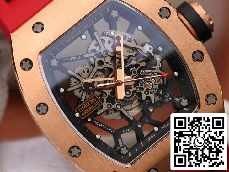 Richard Mille RM035 Americas KV Fabbrica 1:1 Best Edition Rose Gold