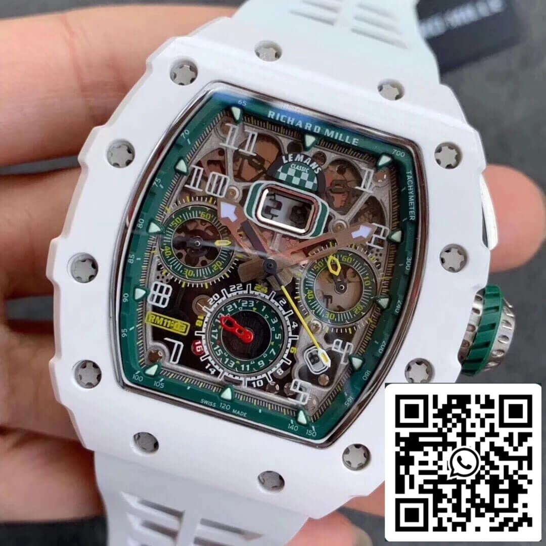 Richard Mille RM011-03 1:1 Best Edition KV Fabbrica White cinturino