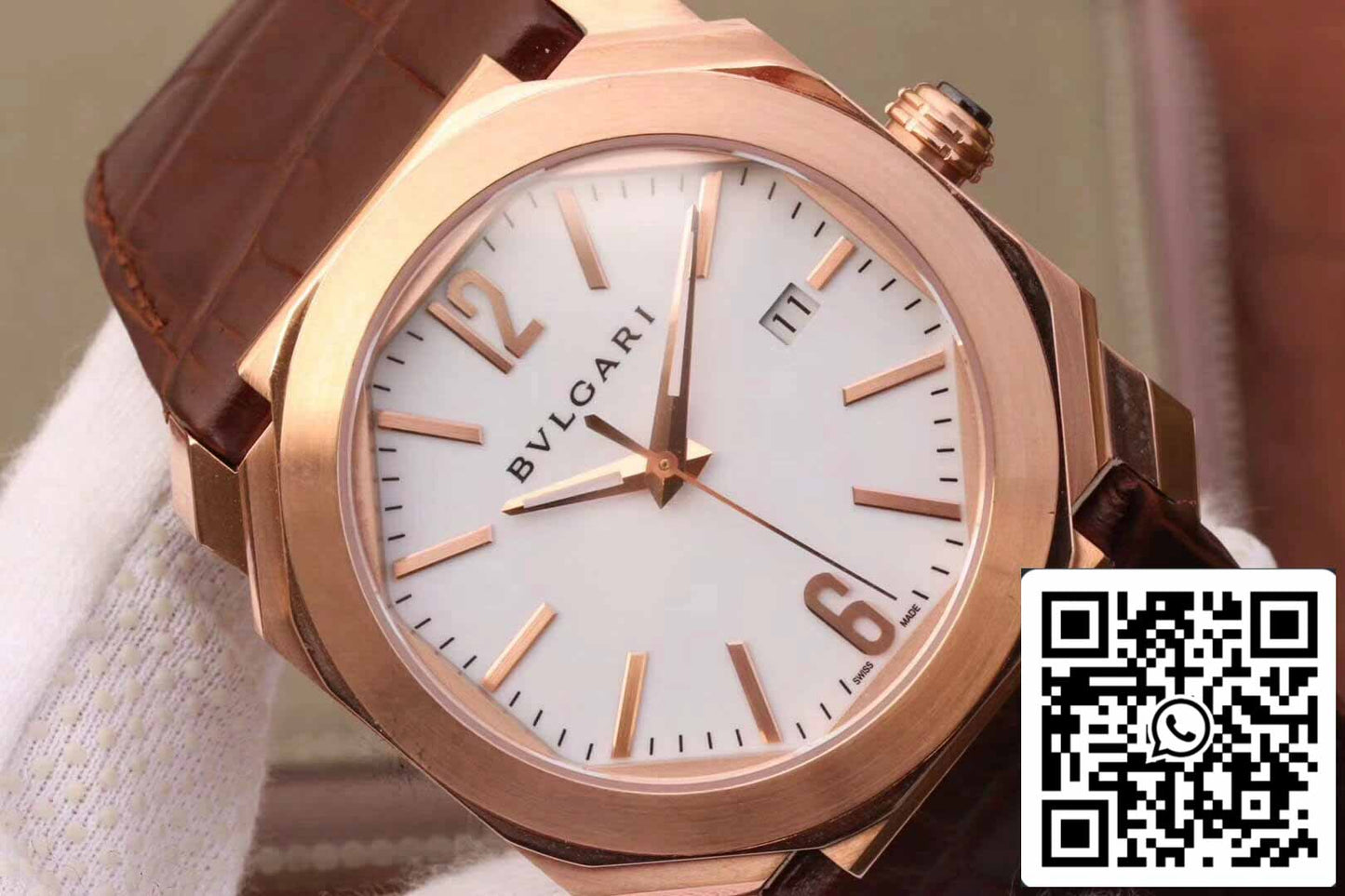 Bvlgari Octo 102119 BGOP38WGLD 1:1 edición mejor cuadrante blanco