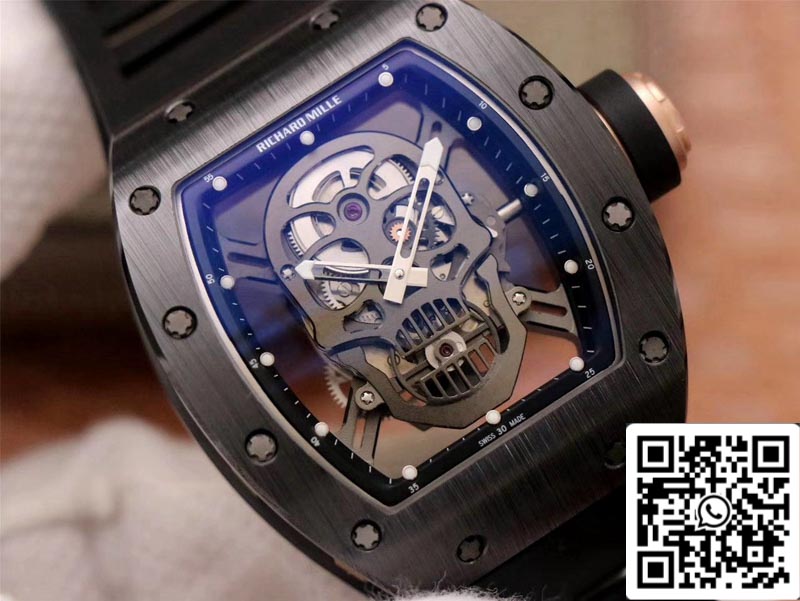 Richard Mille RM052-01 1:1 Best Edition ZF Fabbrica Black Ceramic Grey Skull Dial Swiss movimento