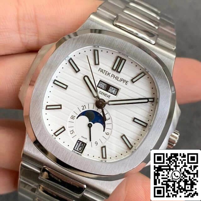 Patek Philippe Nautilus 5726/1A-010 1:1 edizione migliore GR Fabbrica quadrante bianco