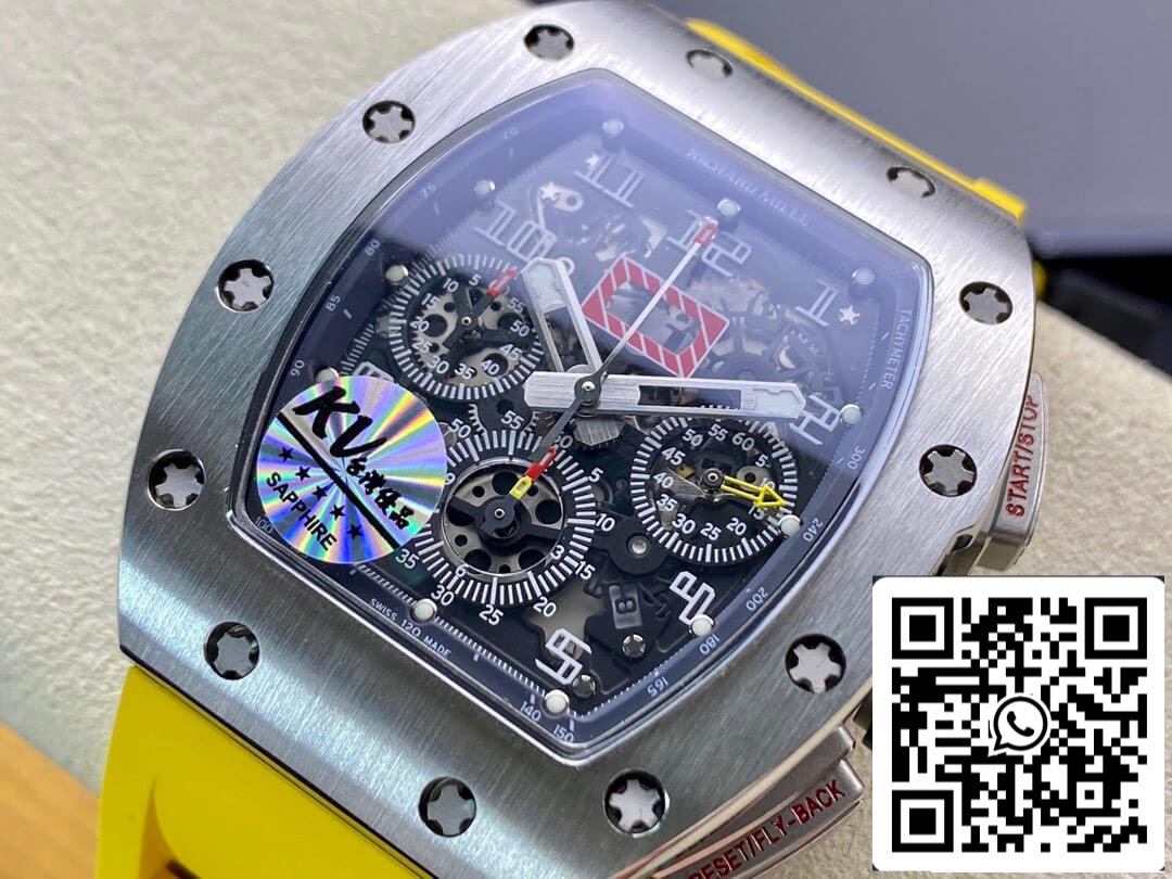 Richard Mille RM11 1:1 Best Edition KV Fabbrica Titanium Yellow cinturino