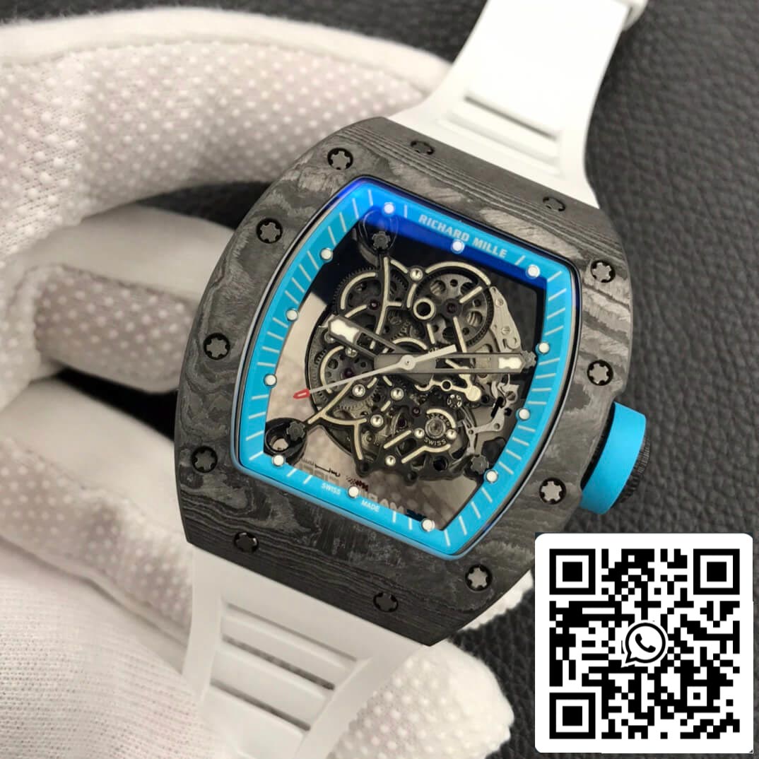 Richard Mille RM055 1:1 Best Edition ZF Fabbrica Carbon Fiber Skeleton Dial
