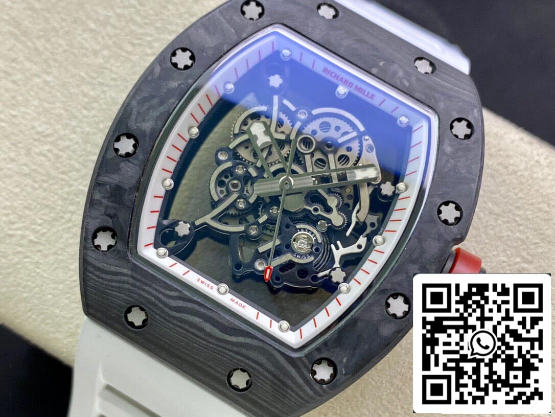 Richard Mille RM055 1:1 Best Edition KV Fabbrica V2 Cinturón de goma blanco