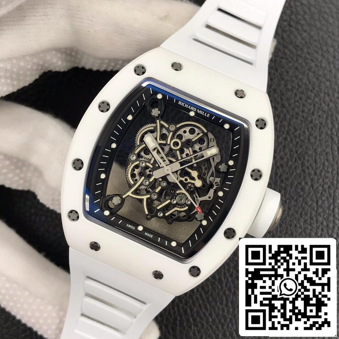 Richard Mille RM055 1:1 Best Edition ZF Fabbrica White Ceramic