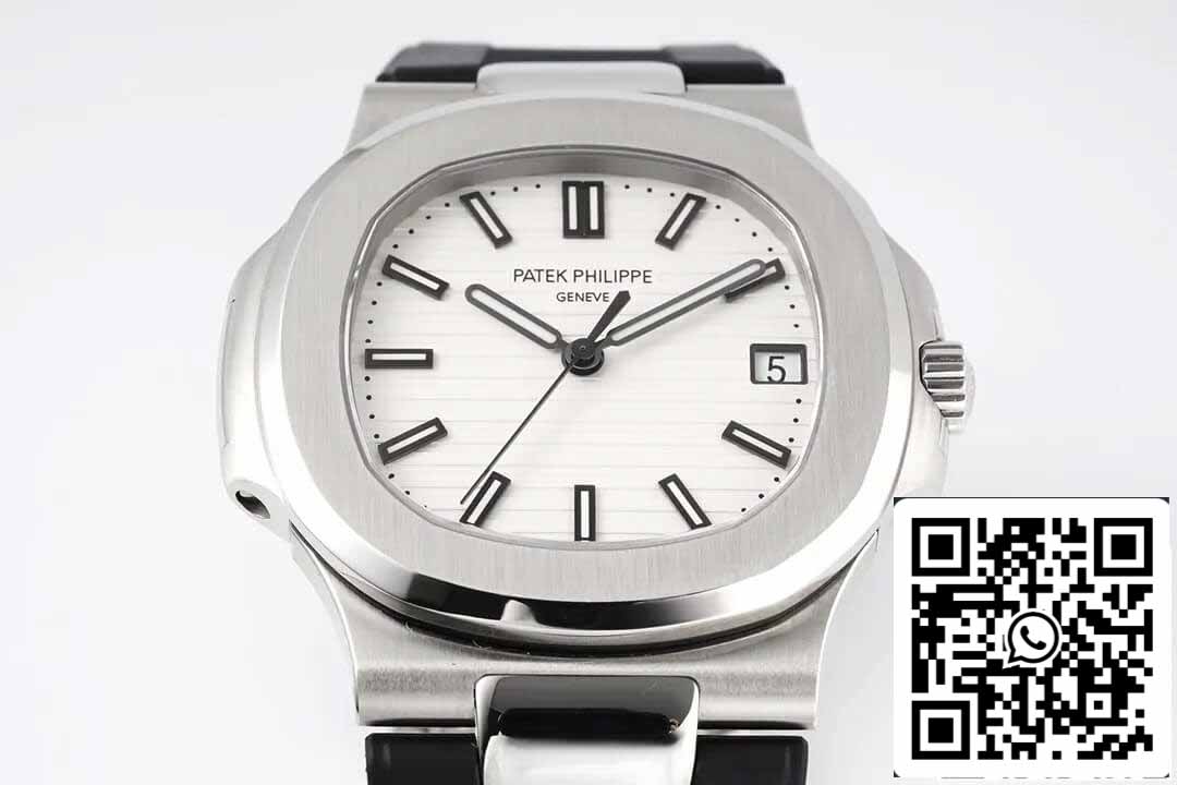 Patek Philippe Nautilus 5711 1:1 Best Edition PPF Fabbrica White Dial Rubber cinturino