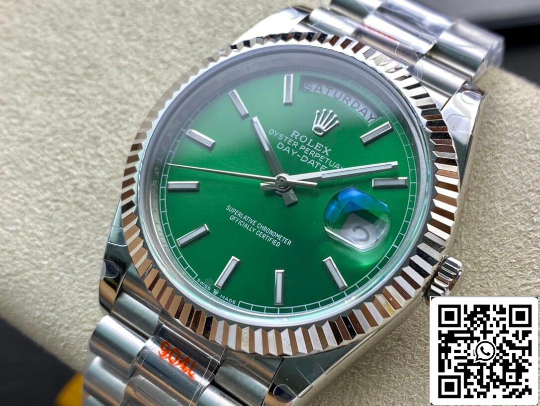 Rolex Day Date 40MM 1:1 edição melhor GM Fabbrica quadrante verde