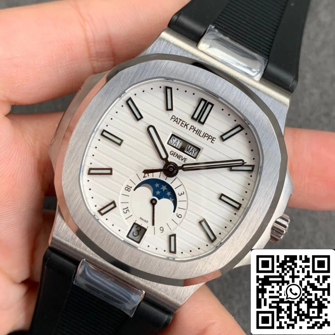 Patek Philippe Nautilus 5726 1:1 edizione migliore GR Fabbrica V2 Nero Gomma cinturino