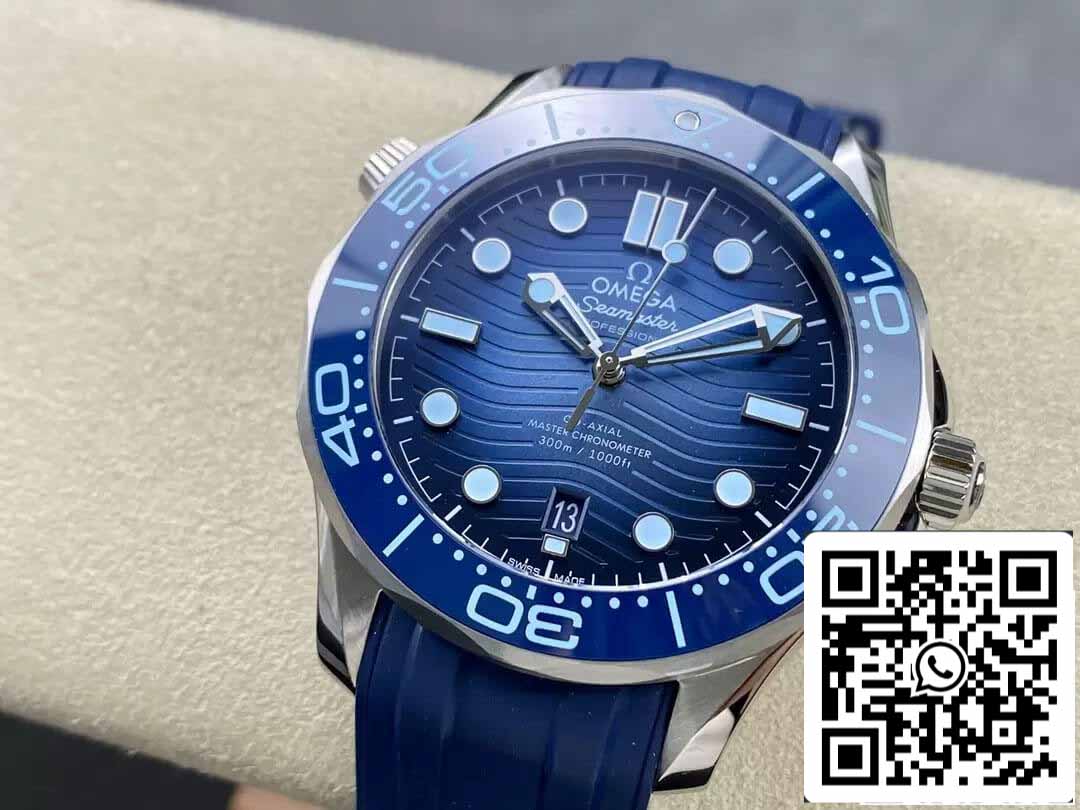 Omega Seamaster Diver 300M 210.32.42.20.03.002 Summer Blu  1:1 edizione migliore VS Fabbrica Gomma cinturino