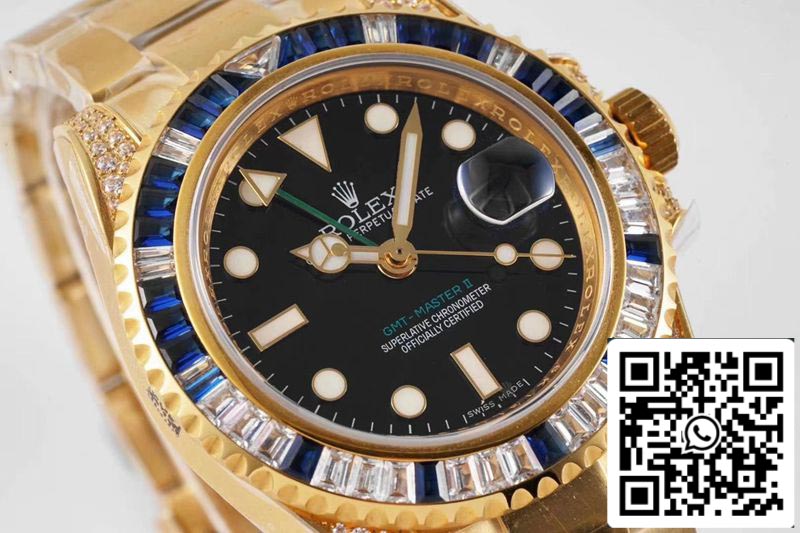Rolex GMT Master II 116758 SAru 1:1 Best Edition ROF Fabbrica Blue White Diamond Swiss ETA2836